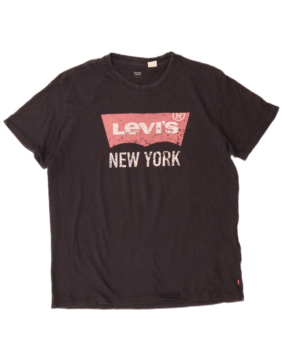 LEVI'S Grafisk T-shirt top til kvinder UK 16 Stor sort bomuld