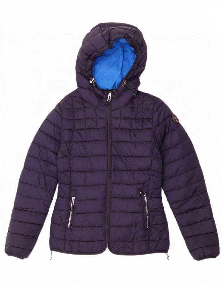 Napapijri Dame hættejakke UK 12 Medium Navy Blue Polyamide