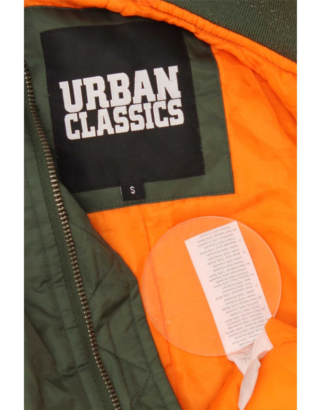 Urban Classics Herre Polstret Flight Aviator Jacket UK 36 Small Green Nylon