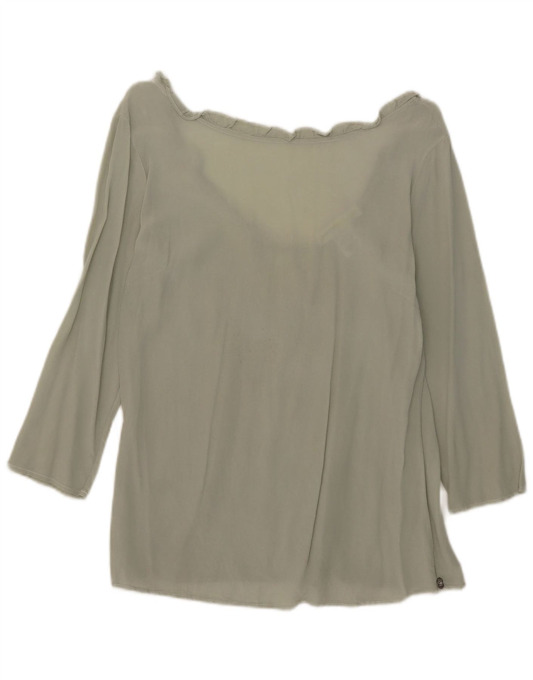 Ottod'Ame Dame 3/4 ærmet bluse Top UK 10 Lille grøn silke