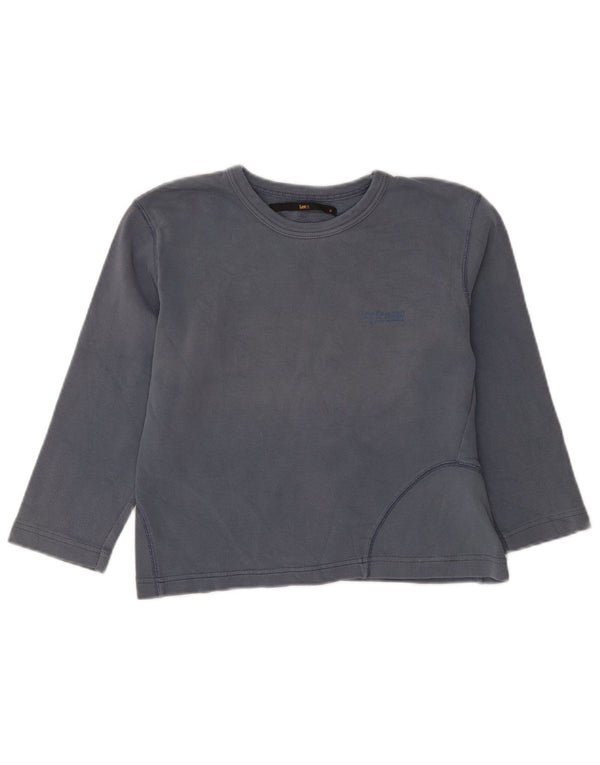 Lee Womens Crop Top 3/4 ærme UK 12 Medium Blue