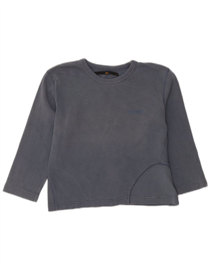 Lee Womens Crop Top 3/4 ærme UK 12 Medium Blue