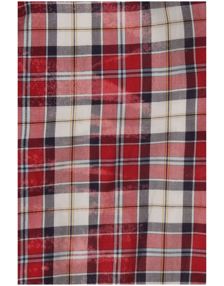 Benetton Herre Flanelskjorte Medium Rød Plaid
