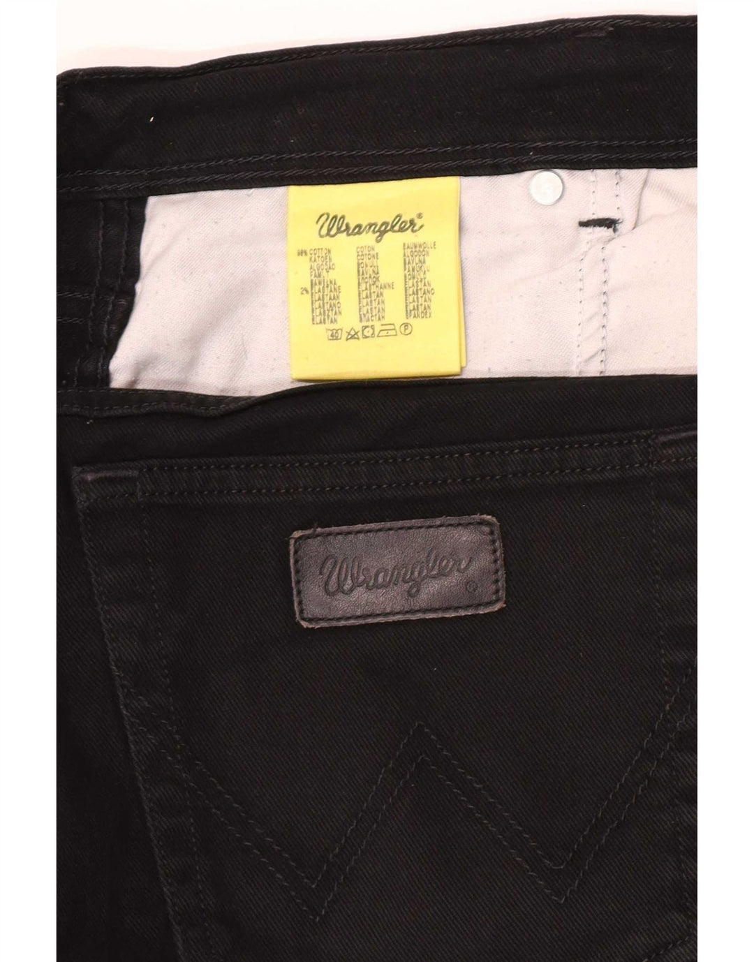 Wrangler Herre Texas Stretch Straight Jeans W36 L32 Sort Bomuld