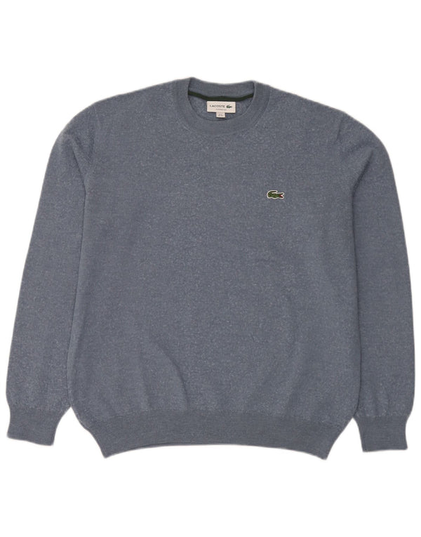 Lacoste Herre Classic Fit Jumper Sweater med rund hals str. 6 XL Blå uld