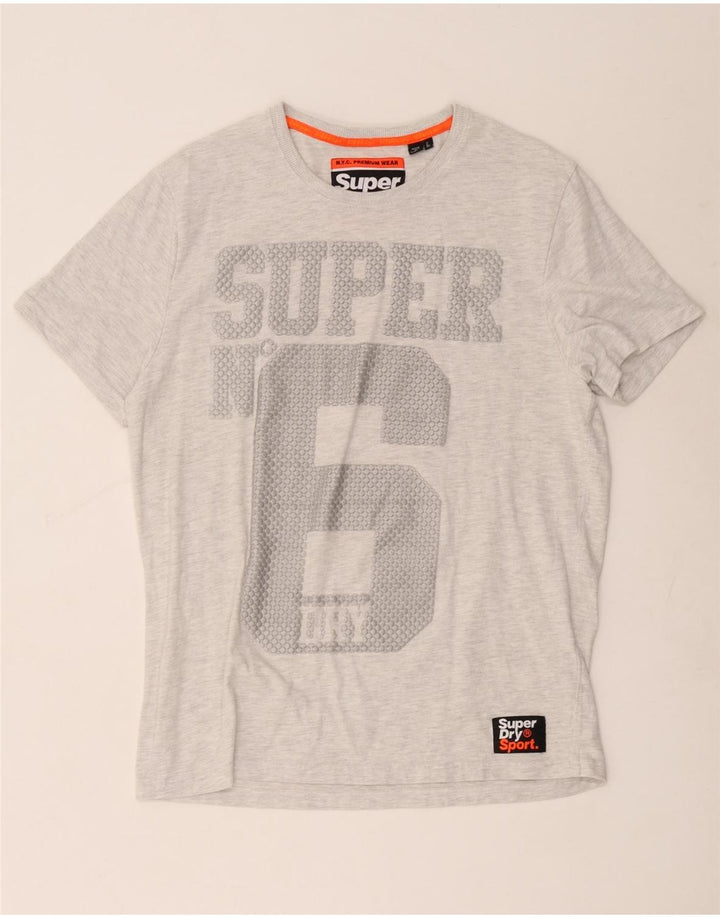 Superdry Herre grafisk T-shirt Top 2XL Grå Flecked Bomuld