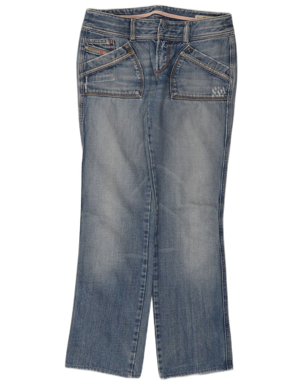 DIESEL Dame Reckfly Straight Jeans W30 L31 Blå Bomuld