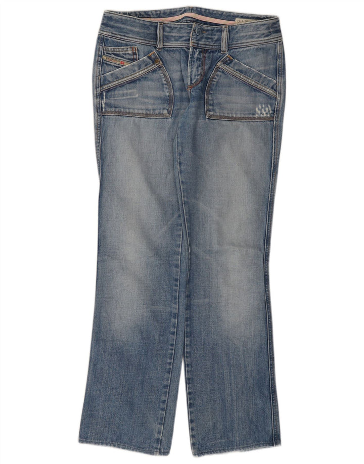 DIESEL Dame Reckfly Straight Jeans W30 L31 Blå Bomuld