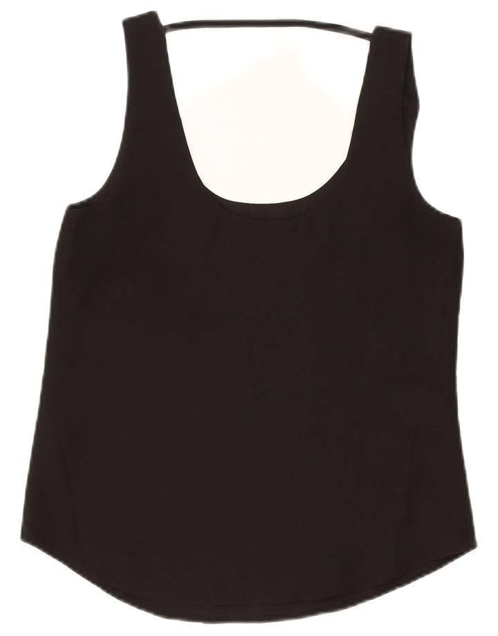 Oasis Dame ærmeløs bluse Top UK 8 Lille sort polyester