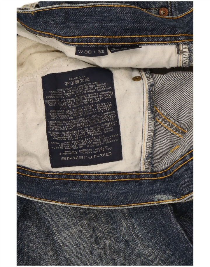 Gant Straight Jeans til mænd W38 L32 blå bomuld