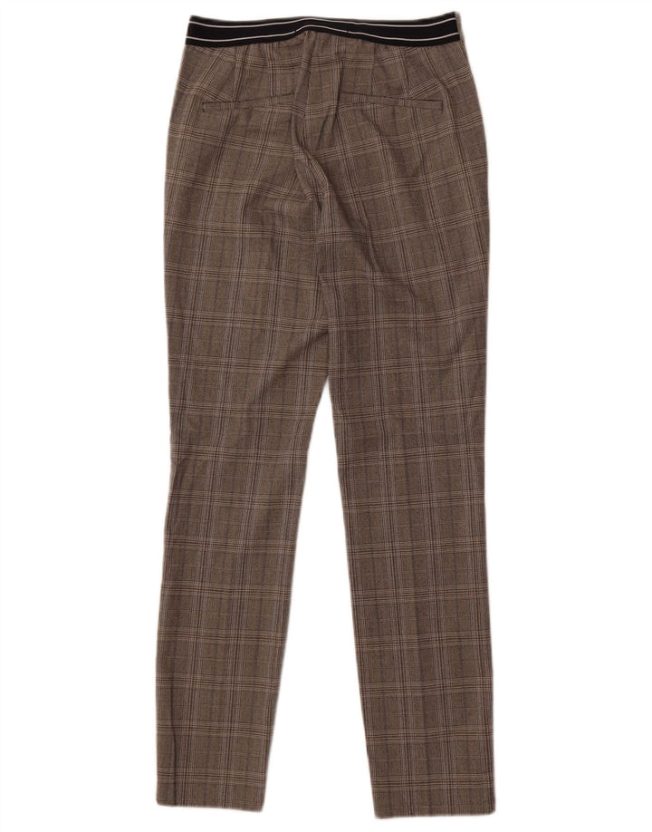 Zara Dame Slim Suit Bukser XS W24 L27 Grå ternet polyester