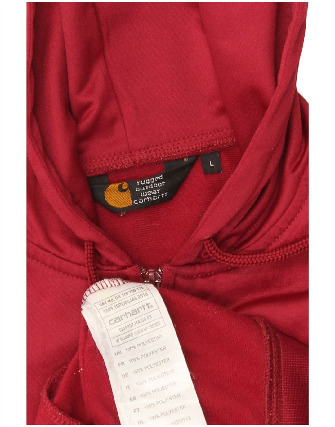 Carhartt hættetrøje med lynlås til kvinder UK 16 Stor rød polyester