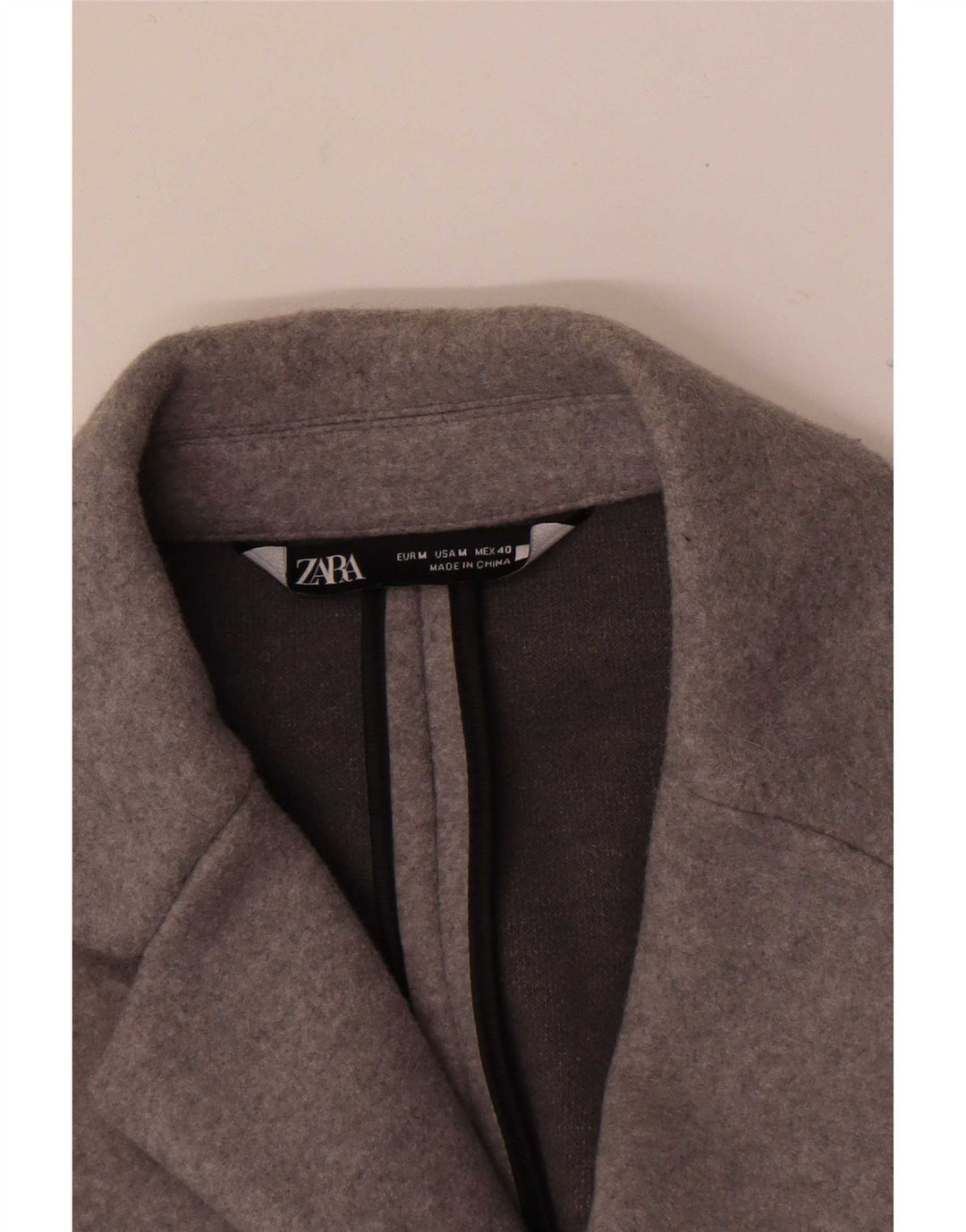 Zara Herre Overfrakke UK 14 Medium Grå