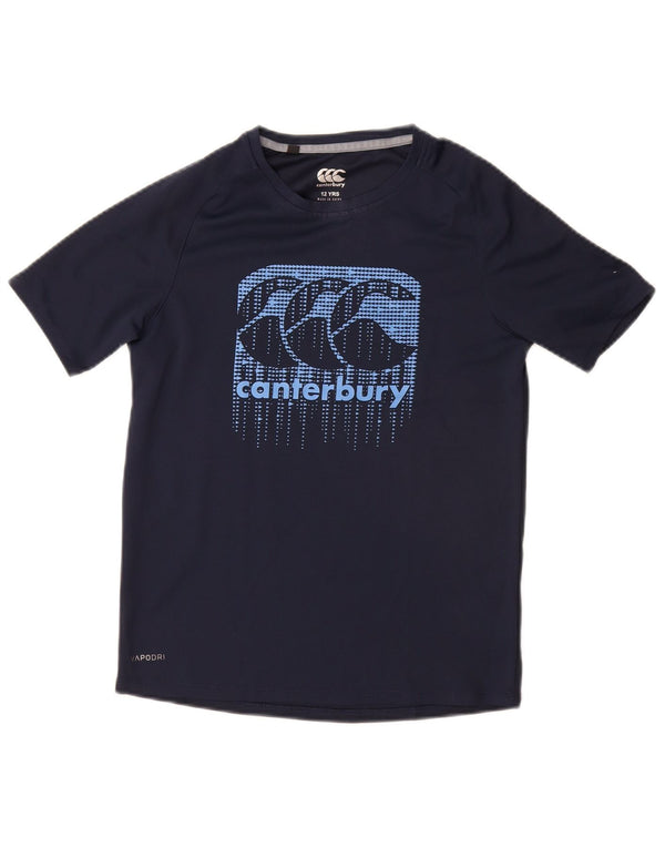 CANTERBURY Drenge Grafisk T-Shirt Top 11-12 år Navy Blue Polyester