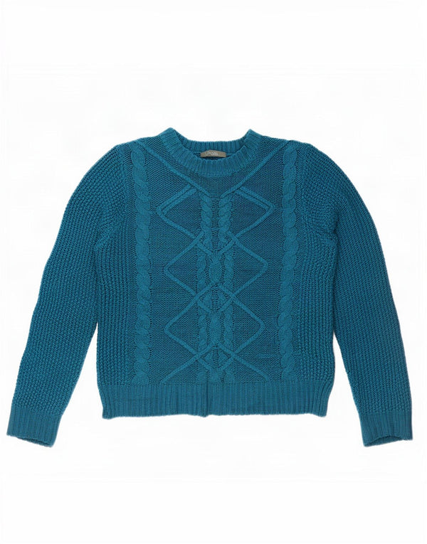 Oasis Dame Boat Neck Jumper Sweater UK 10 Small Blue Acryl