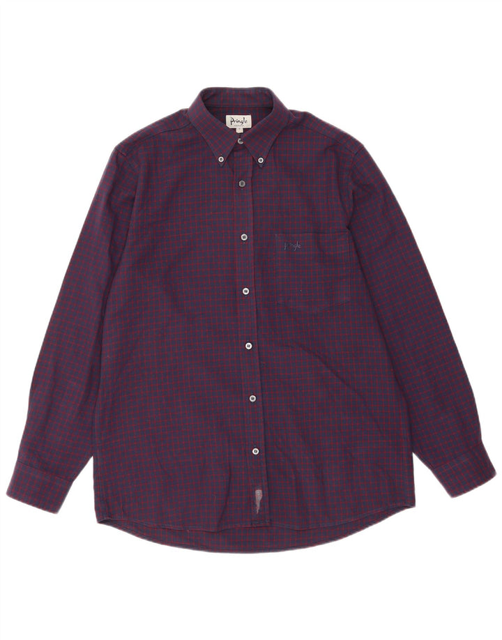 Pringle herreskjorte lille lilla Gingham polyester