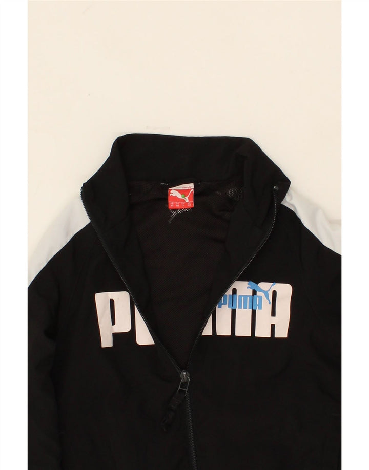 PUMA Boys Graphic Tracksuit Top Jacket 5-6 Years Black Colourblock Vintage Puma and Second-Hand Puma from Messina Hembry 