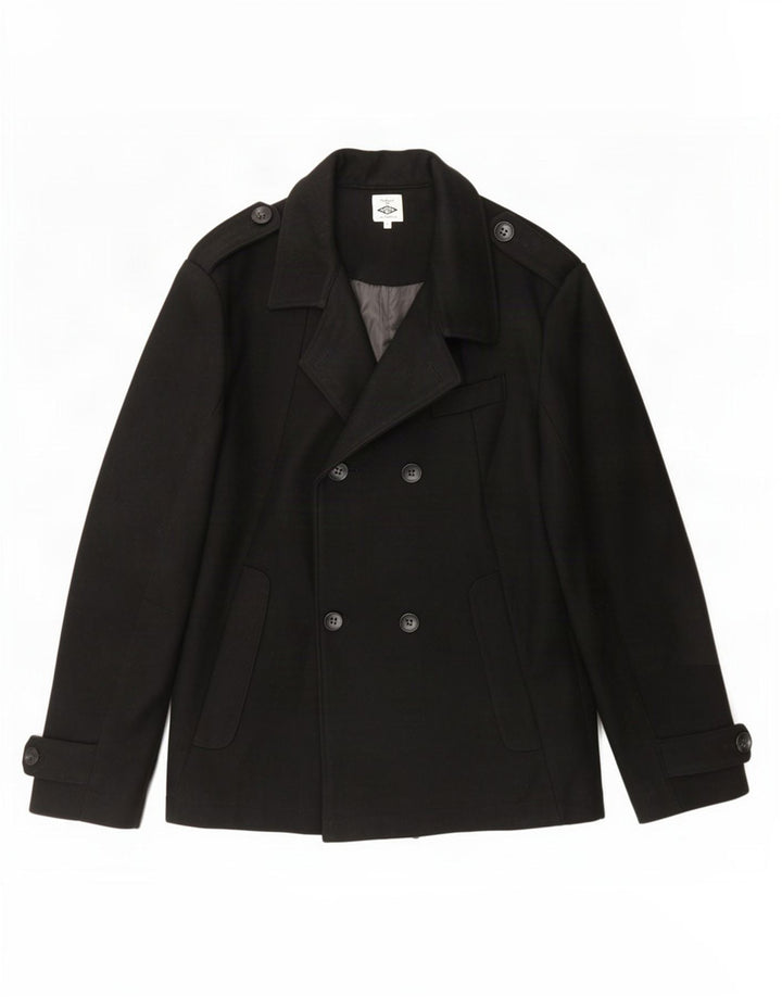 Umbro Womens Pea Coat UK 42 XL Black Wool Classic