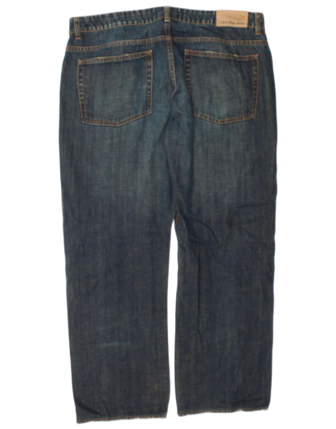 Calvin Klein Straight Jeans til mænd W36 L28 Blå Bomuld