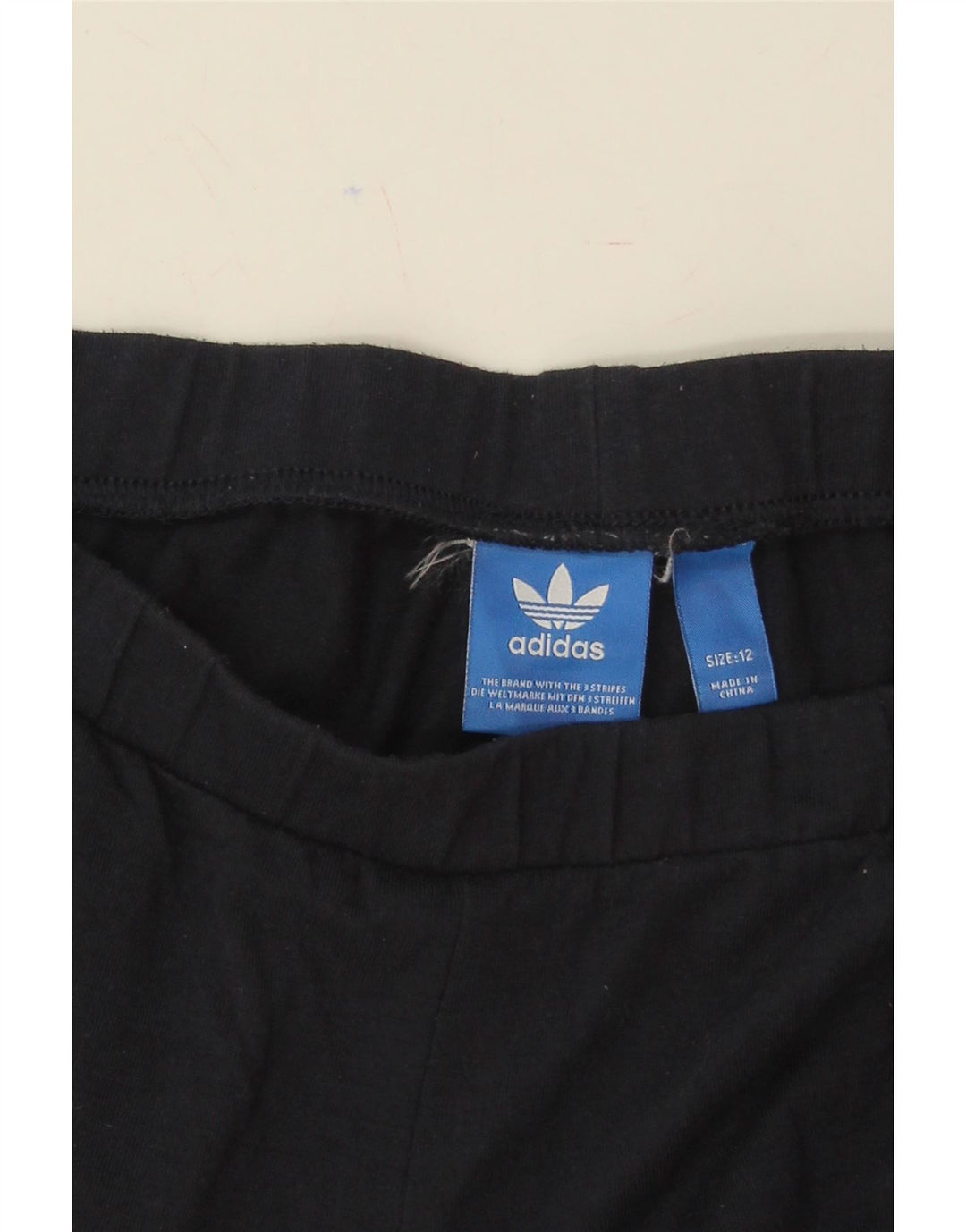 ADIDAS Womens Graphic Leggings UK 12 Medium Navy Blue Vintage Adidas and Second-Hand Adidas from Messina Hembry 