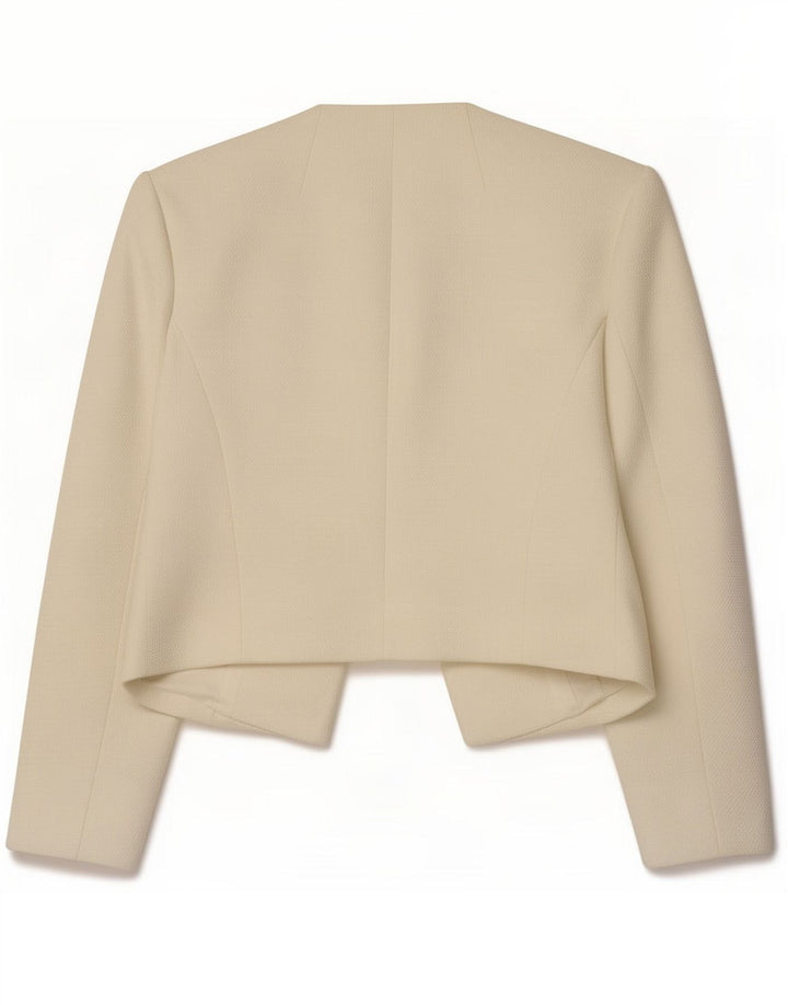 Hobbs Dame 3/4-ærmet åben Bolero-jakke UK 8 Small White Polyester