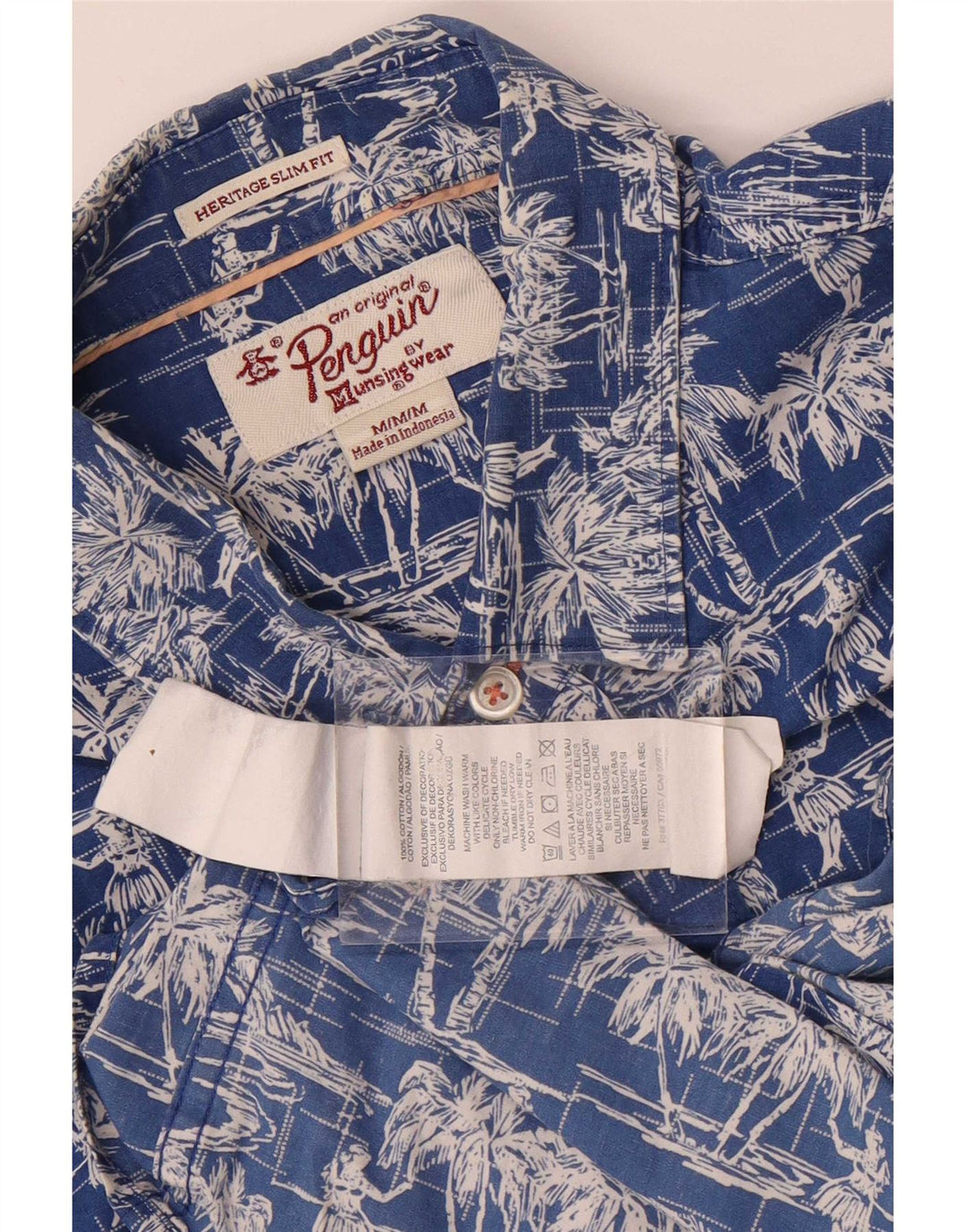 Penguin Heritage Heritage kortærmet skjorte Medium Blue Floral Hawaiian
