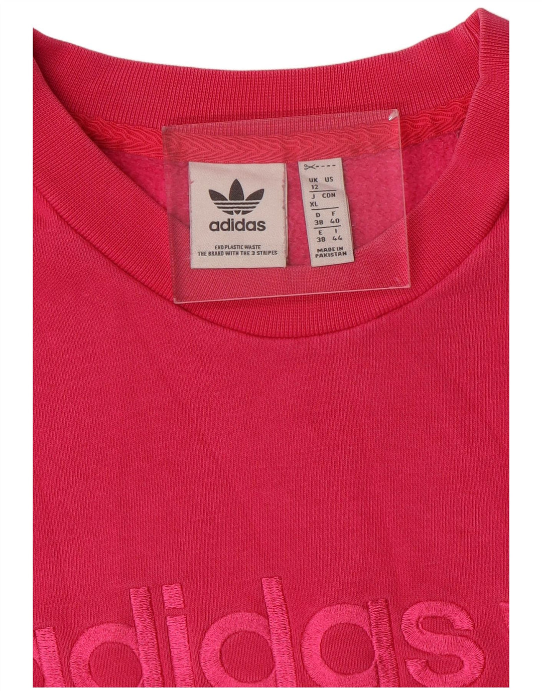Adidas Dame Grafisk Oversized Sweatshirt Jumper UK 12 Medium Pink