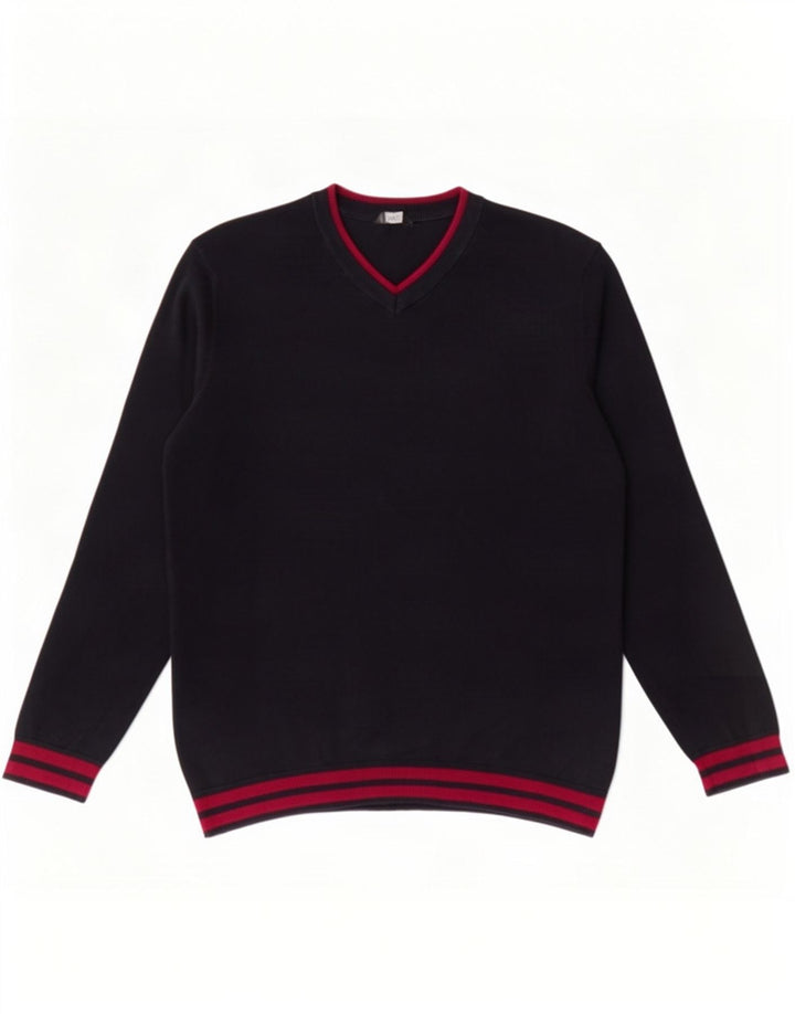 M&Co Herre V-hals sweater Medium Navyblå Bomuld