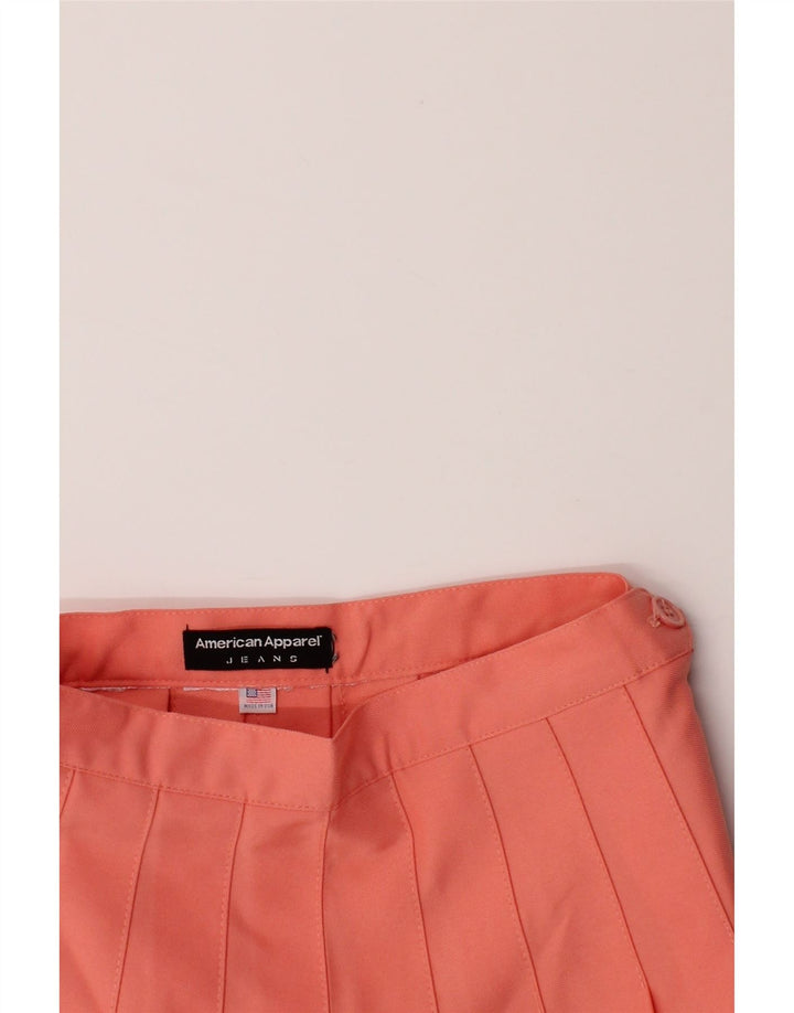 AMERICAN APPAREL Womens Pleated A-Line Skirt W26 Small  Pink Vintage American Apparel and Second-Hand American Apparel from Messina Hembry 