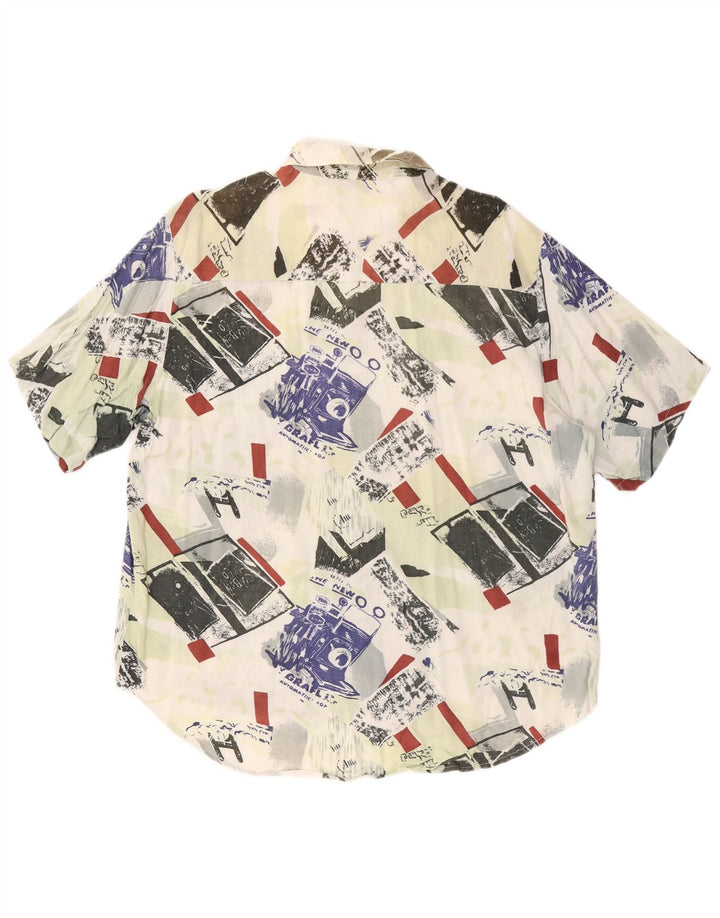 ROB ROY Herre grafisk kortærmet skjorte XL Flerfarvet Patchwork Viscose