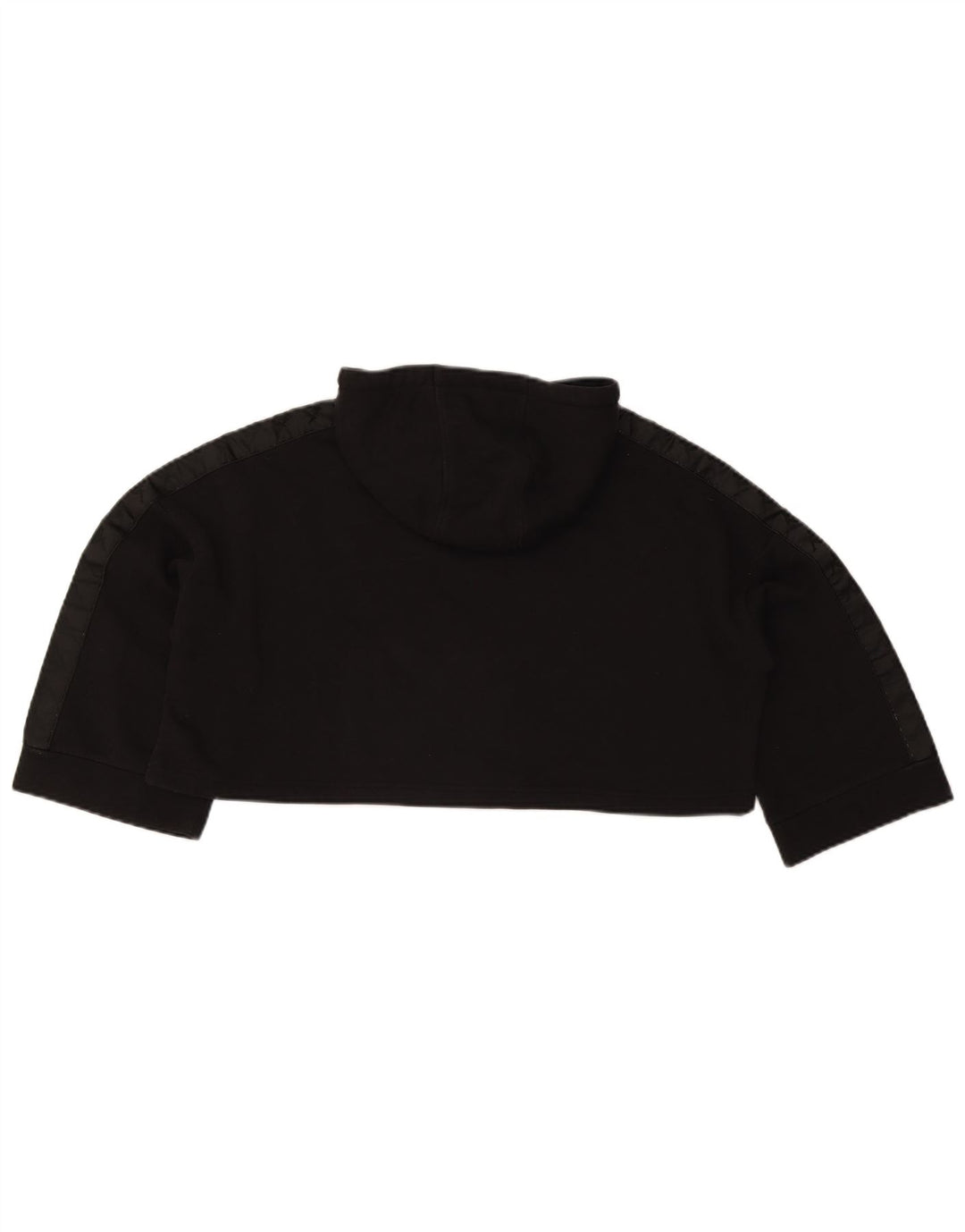Kappa Dame Oversized Crop Hoodie Jumper UK 14 Medium Sort Bomuld