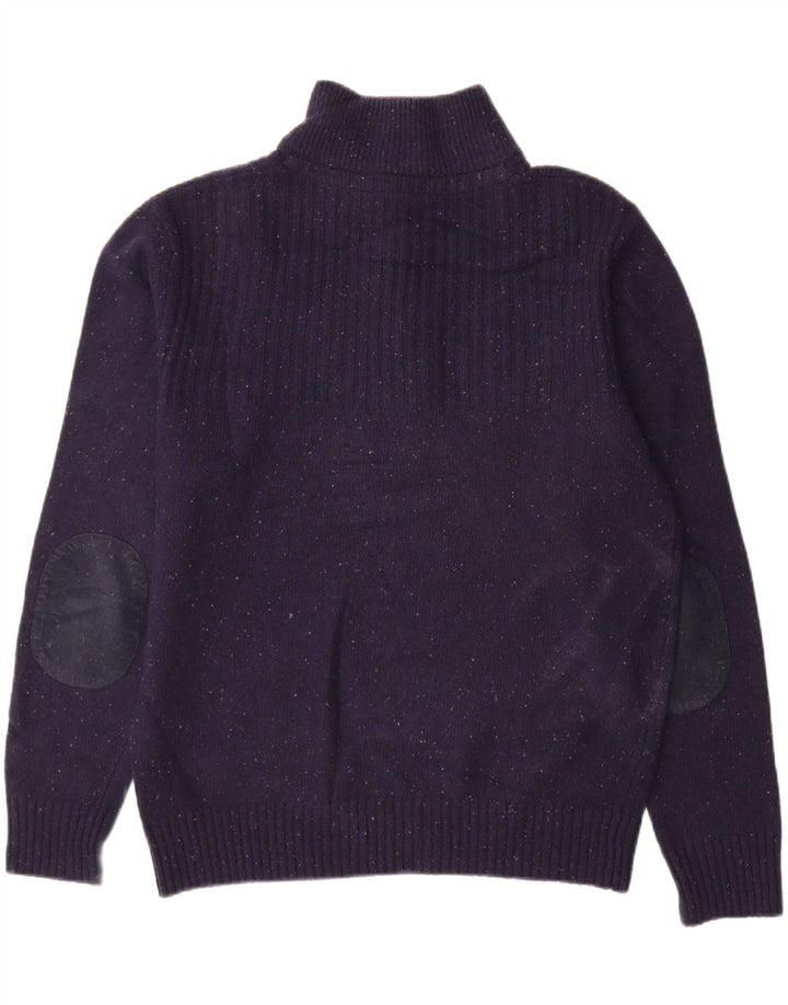 Besætningstøj Herre Button Neck Jumper Sweater XL Navy Blue Flecked