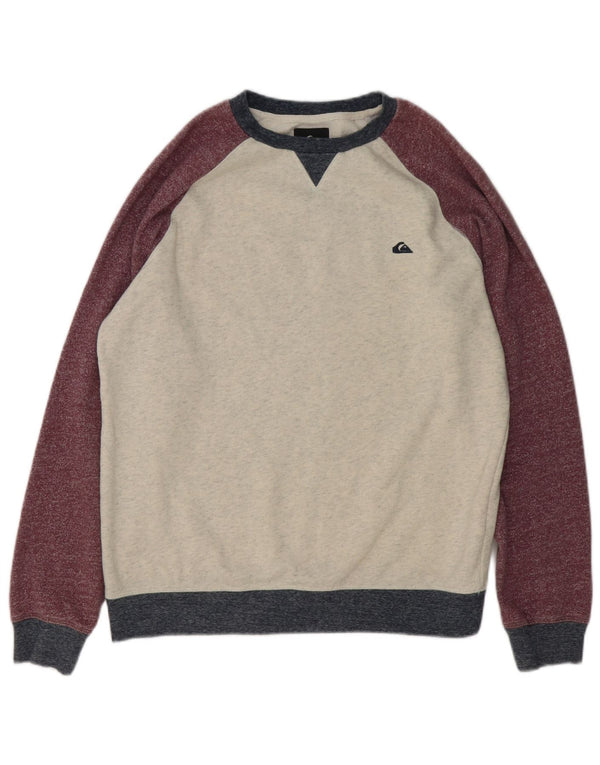 Quiksilver Herre sweatshirt Jumper Medium Bourgogne Colourblock Bomuld