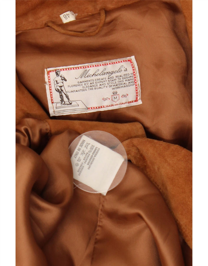 MICHELANGELO Dame Ruskindsjakke IT 48 XL Brunt Læder