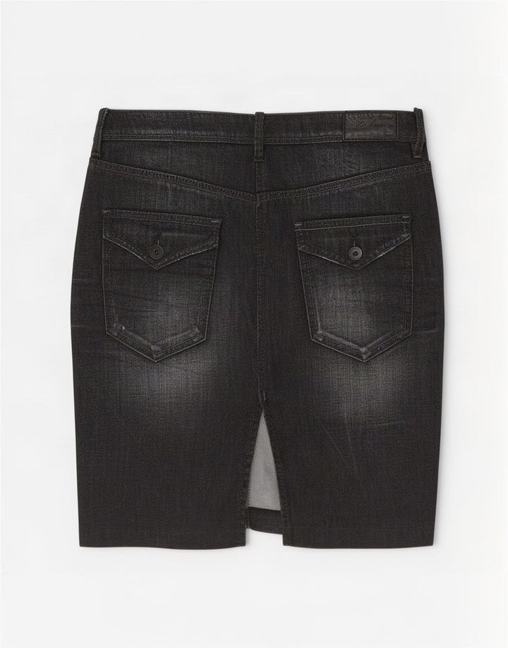 Guess denimnederdel til kvinder W27 Lille sort bomuld