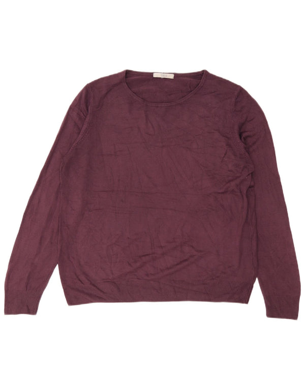 Marks & Spencer Dame Boat Neck Jumper Sweater UK 18 XL Lilla Akryl