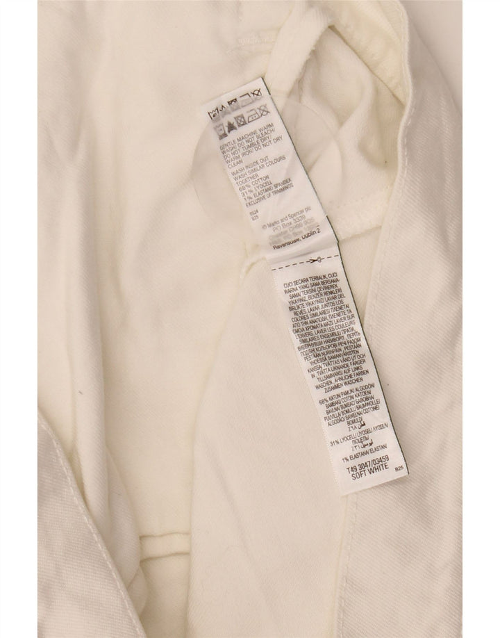 Marks & Spencer Dame Crop Denim Jacket UK 12 Medium White Bomuld