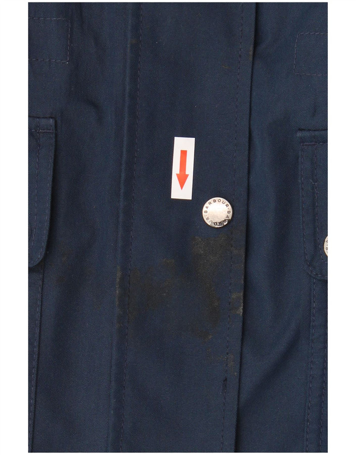 Barbour Dame Hooded Utility Jacket UK 14 Large Navy Blue