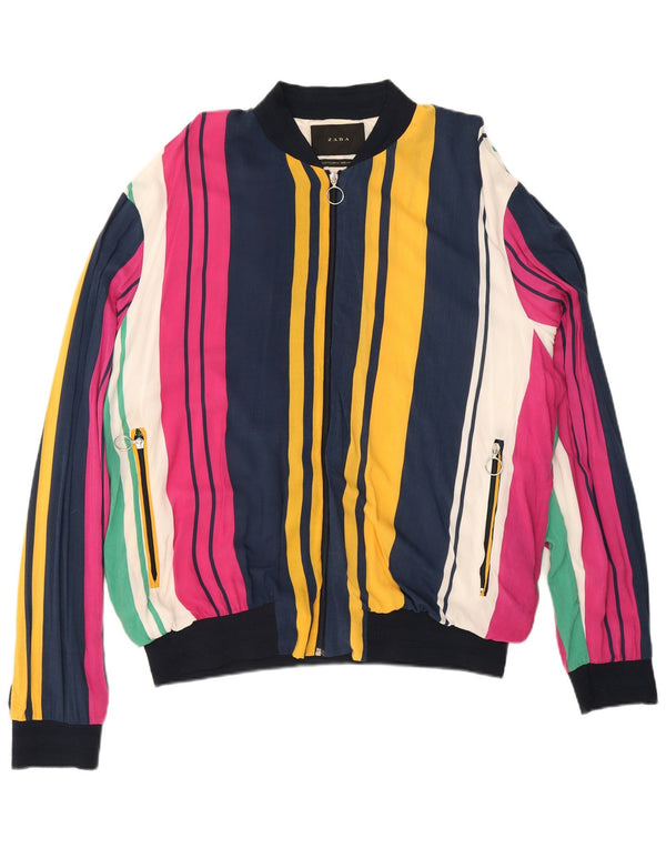 Zara Herre Bomberjakke UK 42 XL Flerfarvet Stribet