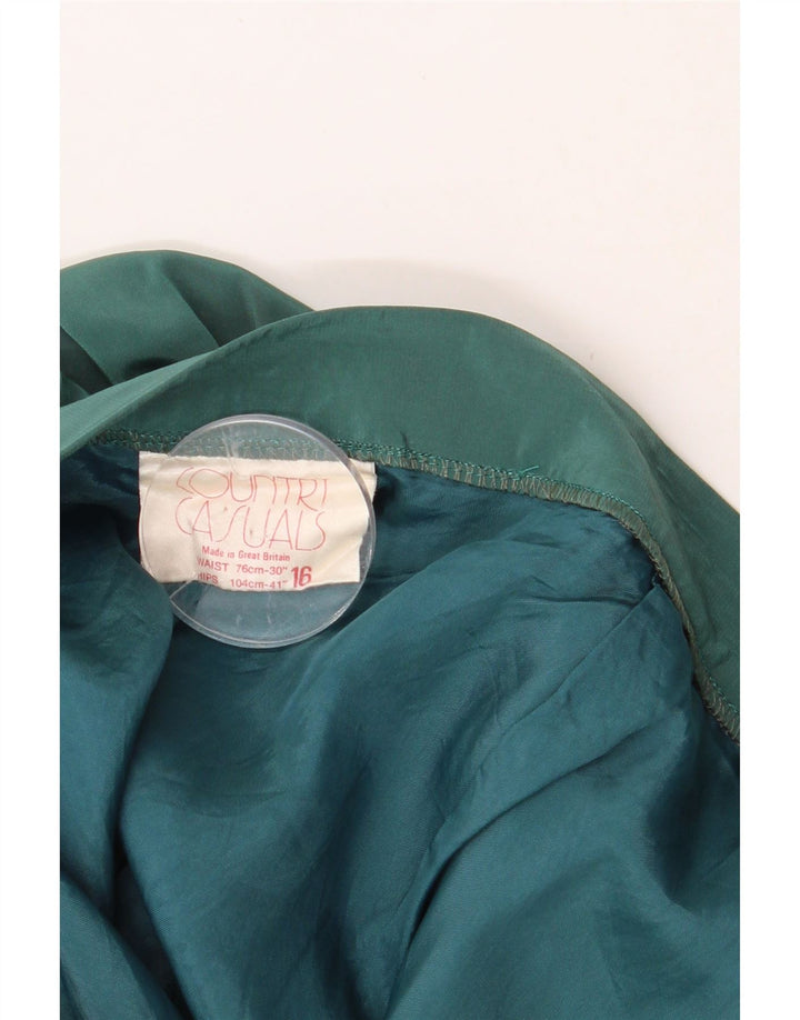 COUNTRY CASUAL Womens Flared Skirt UK 16 Large W32 Green Polyester Vintage Country Casual and Second-Hand Country Casual from Messina Hembry 