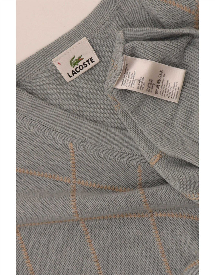 Lacoste Herre V-hals sweater str. 5 Large Blå Argyle/Diamant Akryl