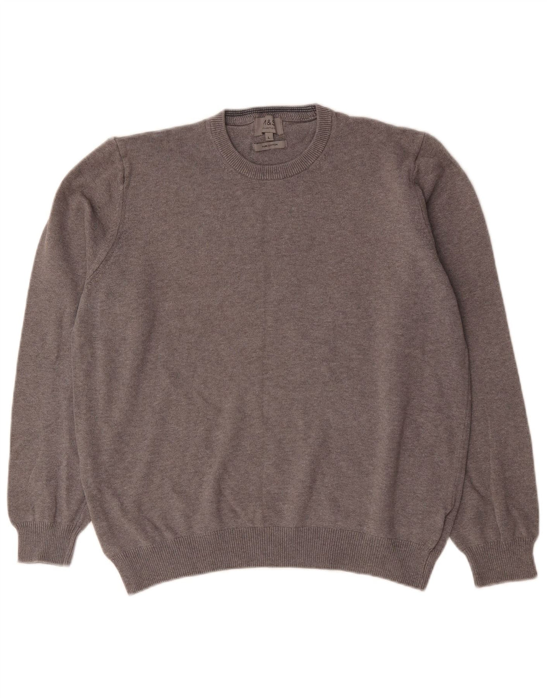 Marks & Spencer Herre sweater med rund hals, stor grå bomuld