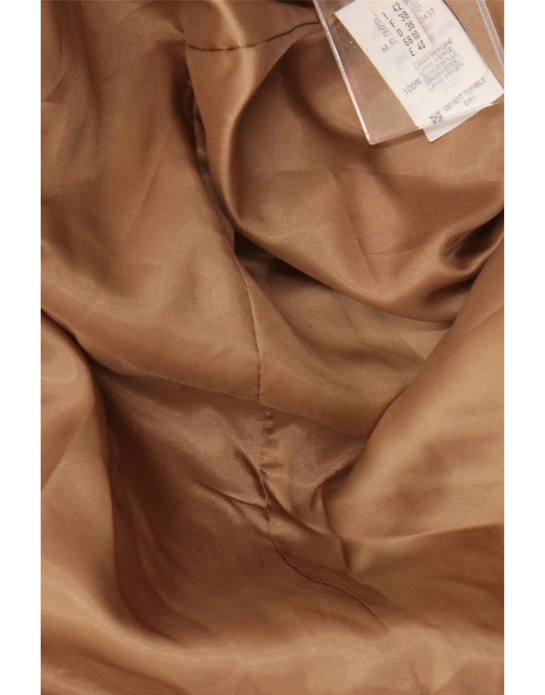 Vintage Dame Oversized Dobbeltradet Frakke UK 10 Small Beige