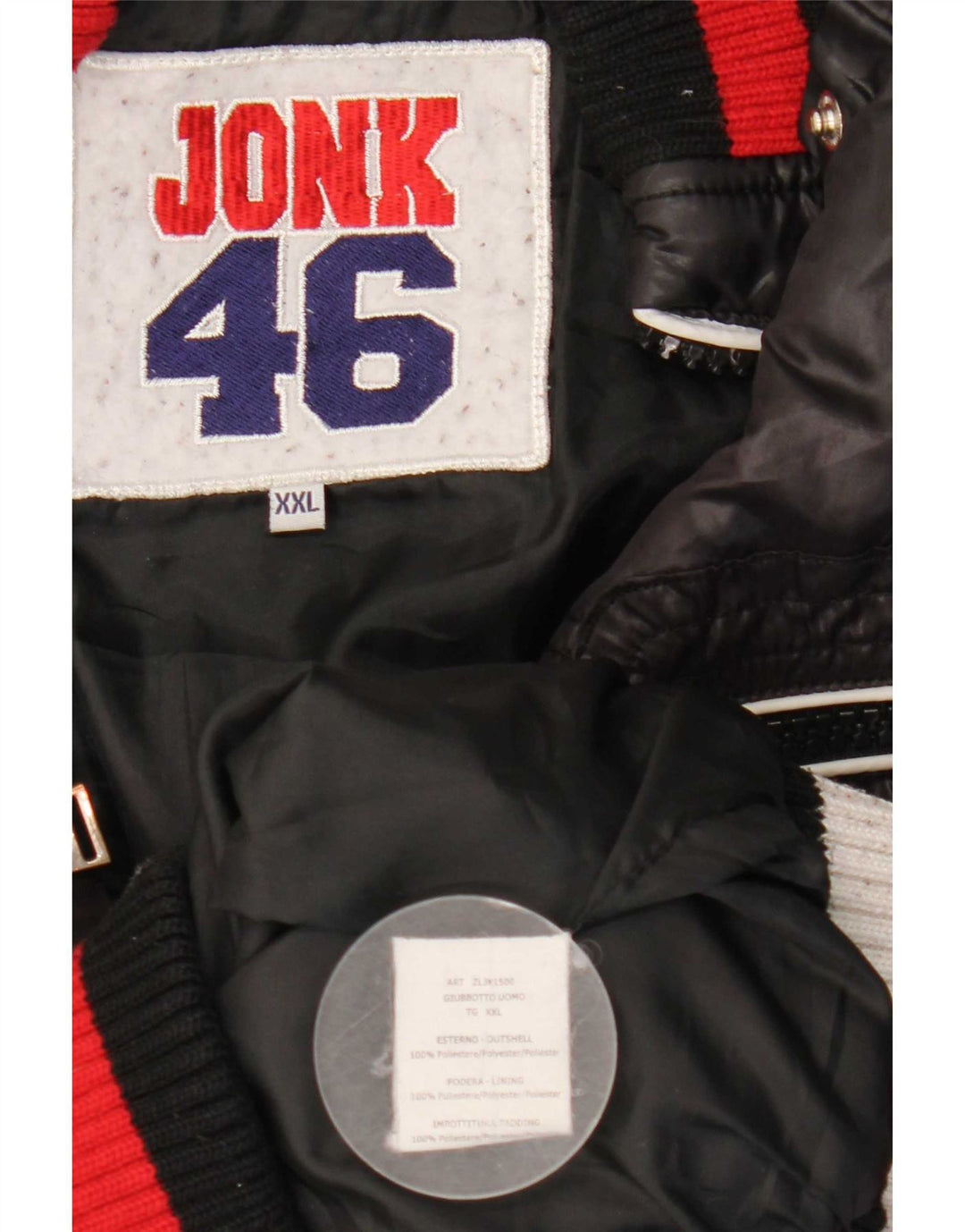 Jonk 46 Herre polstret jakke UK 44 2XL Sort Colourblock Polyester