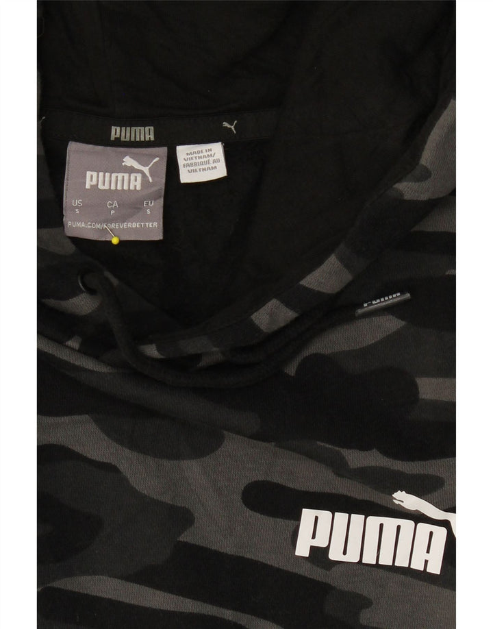 PUMA Mens Hoodie Jumper Small Black Camouflage Cotton Vintage Puma and Second-Hand Puma from Messina Hembry 