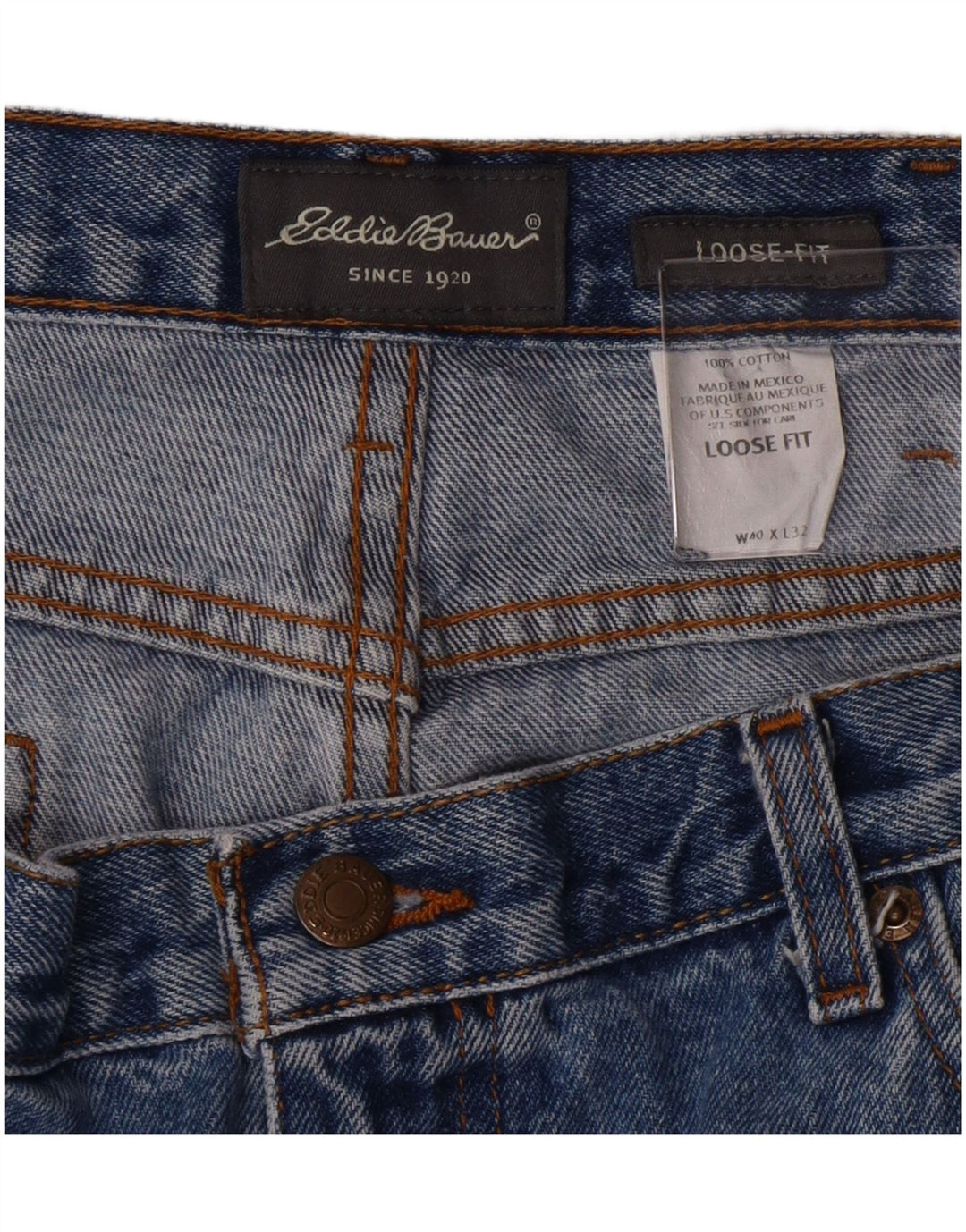 Eddie Bauer Herre løse jeans W40 L32 blå bomuld