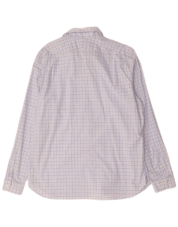Lacoste Herre Slim Fit skjorte str. 46 2XL blå ternet bomuld