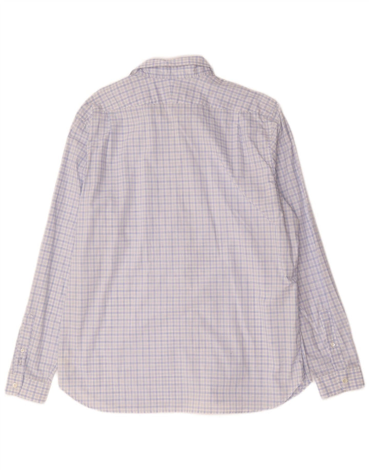 Lacoste Herre Slim Fit skjorte str. 46 2XL blå ternet bomuld
