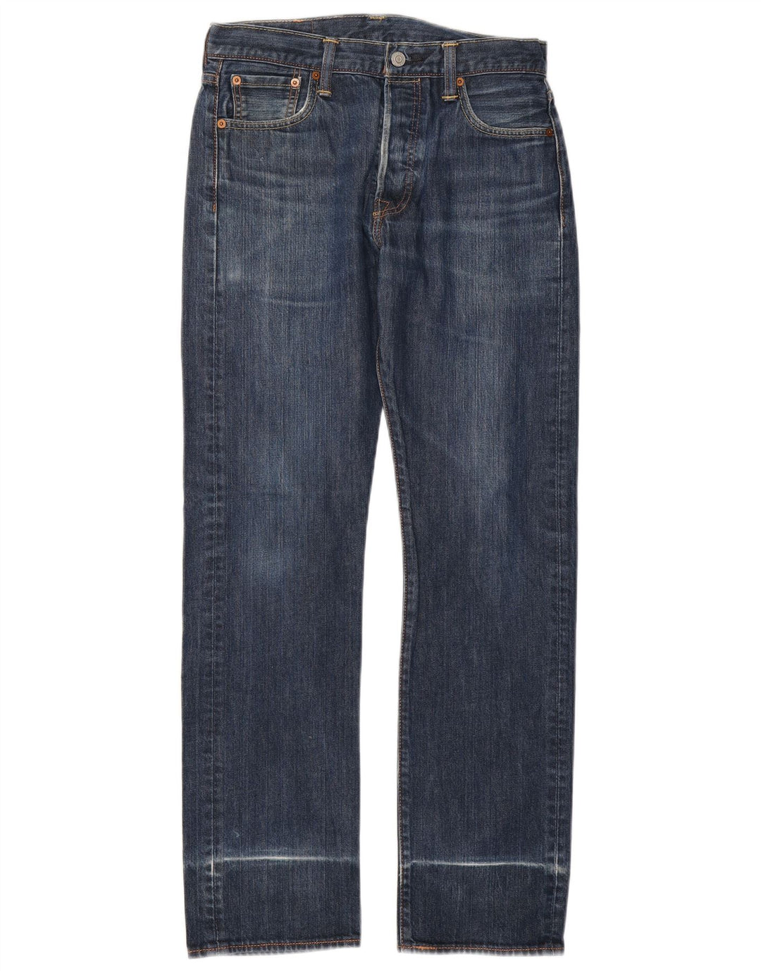 LEVI'S Herre 501 Straight Jeans W30 L32 Marineblå Bomuld