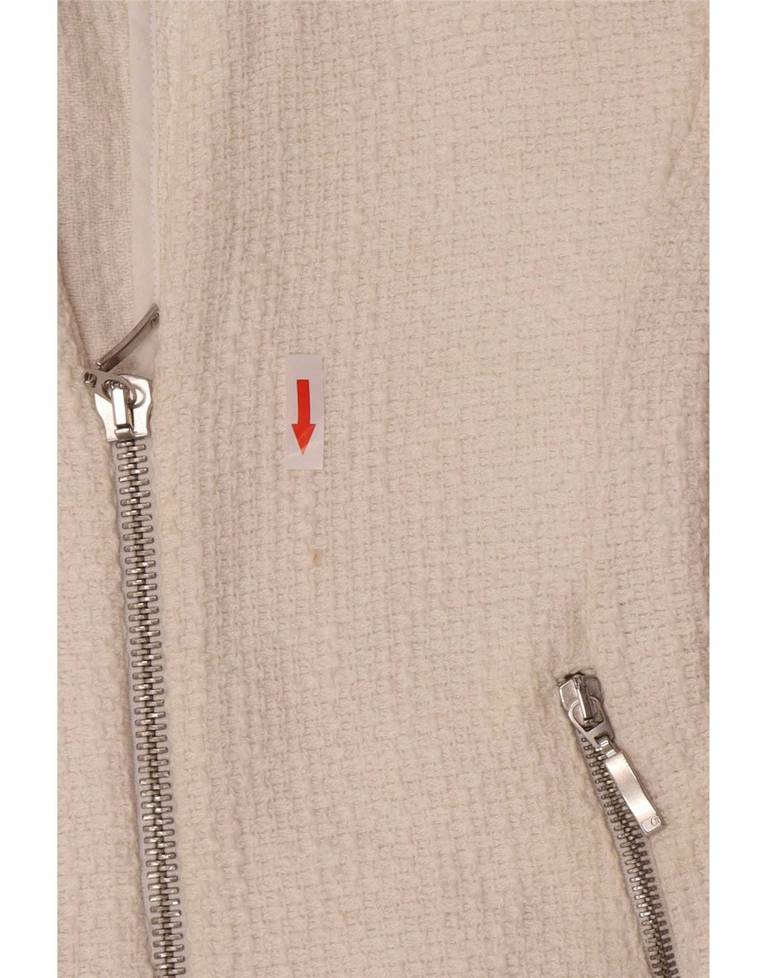 Zara Dame Crop Blazer Jacket UK 8 Small White Bomuld